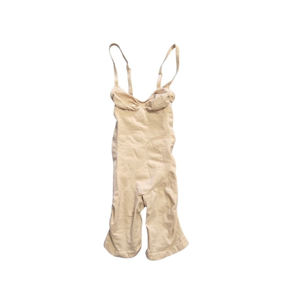 Skims Seamless Sculpt Mid Thigh Bodysuit Body Shaper Sculpting Sand Small NWOT